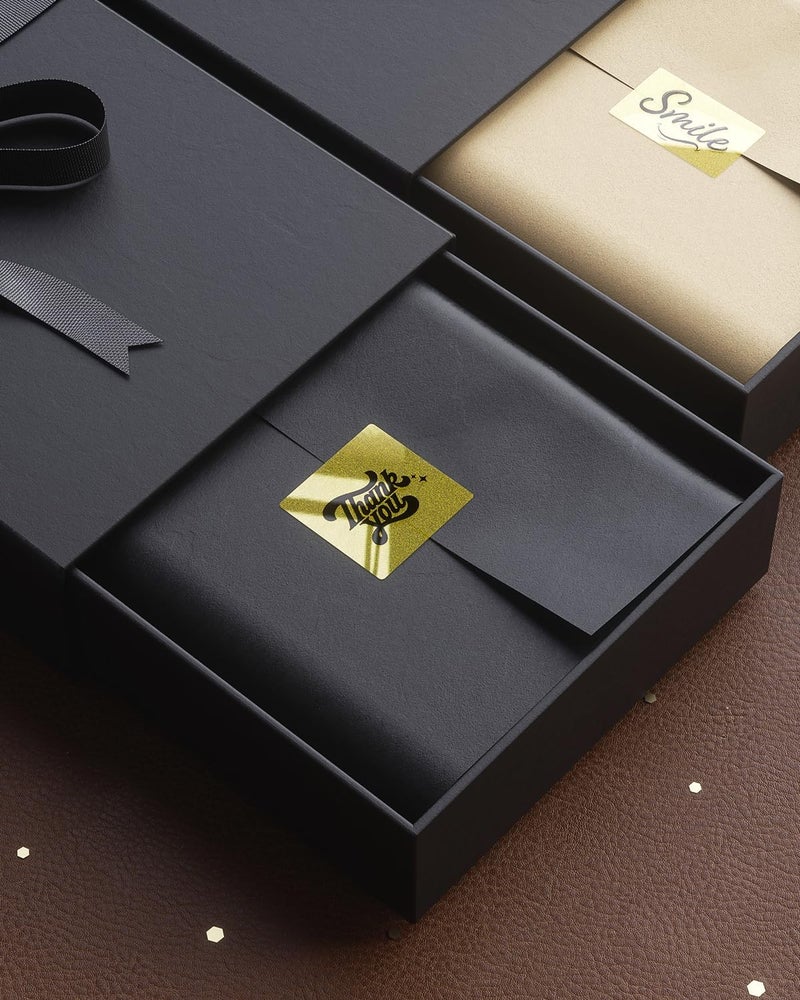 MUNBYN 2x2 Inch Gold Transparent Thermal Labels, Square Fine Glitter Printable Thermal Stickers for Small Businesses, 500 Labels/1 Roll - Image 5